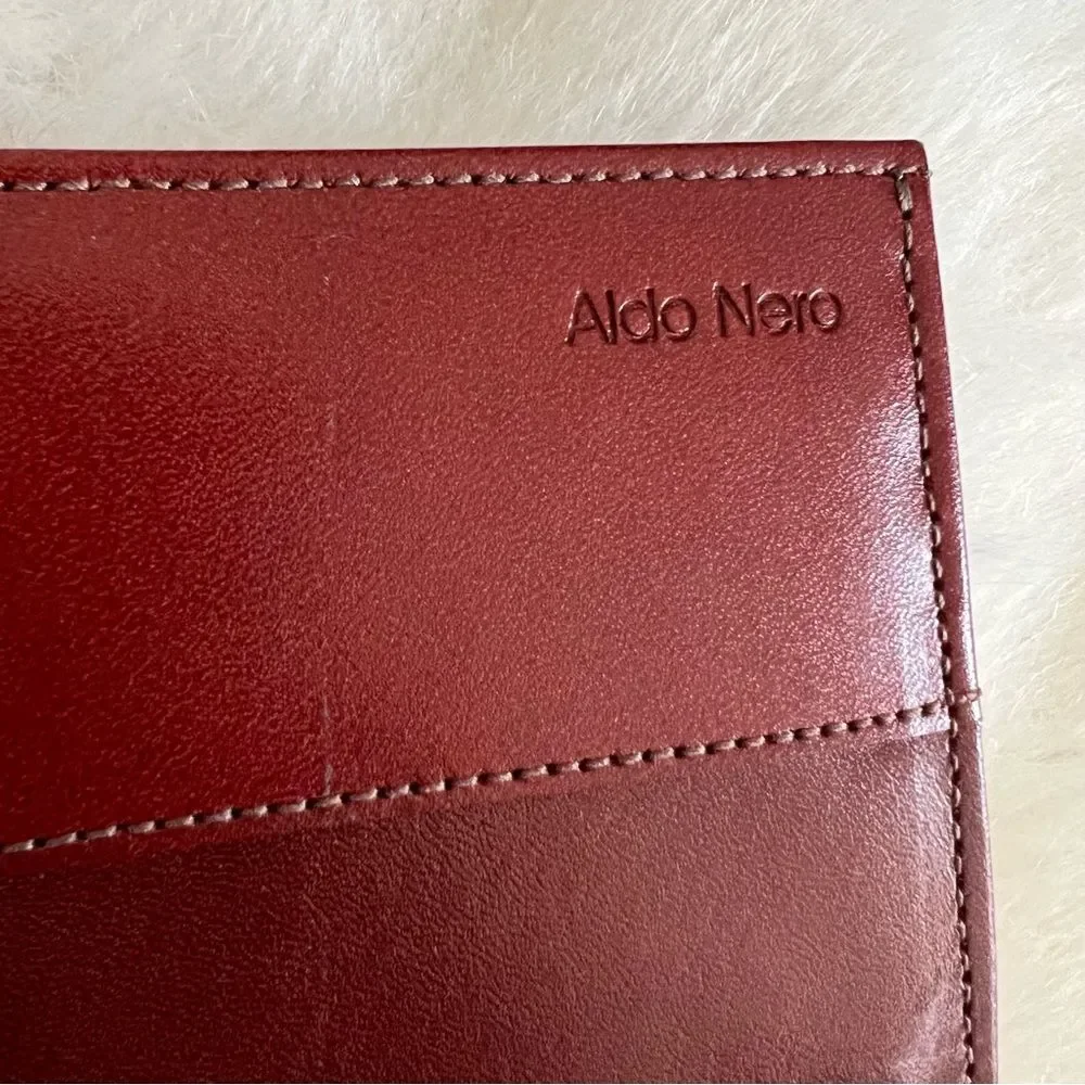 Men’s Leather Bifold Wallet by Aldo Nero  Gorgeous Bicolor Rich Dark Brown